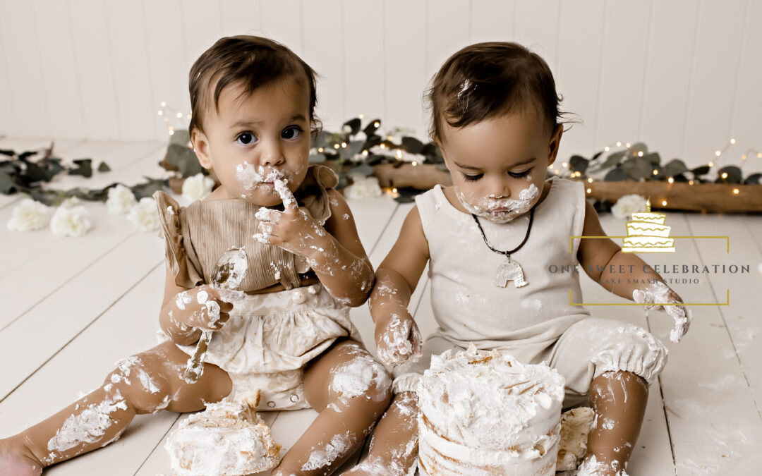 Remi and Raine – Twin Cake smash Brisbane