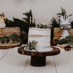 Wooden personalised name cake topper