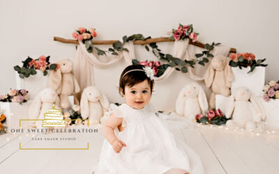 Bunny themed cake smash – Gold Coast Cake smash photographer